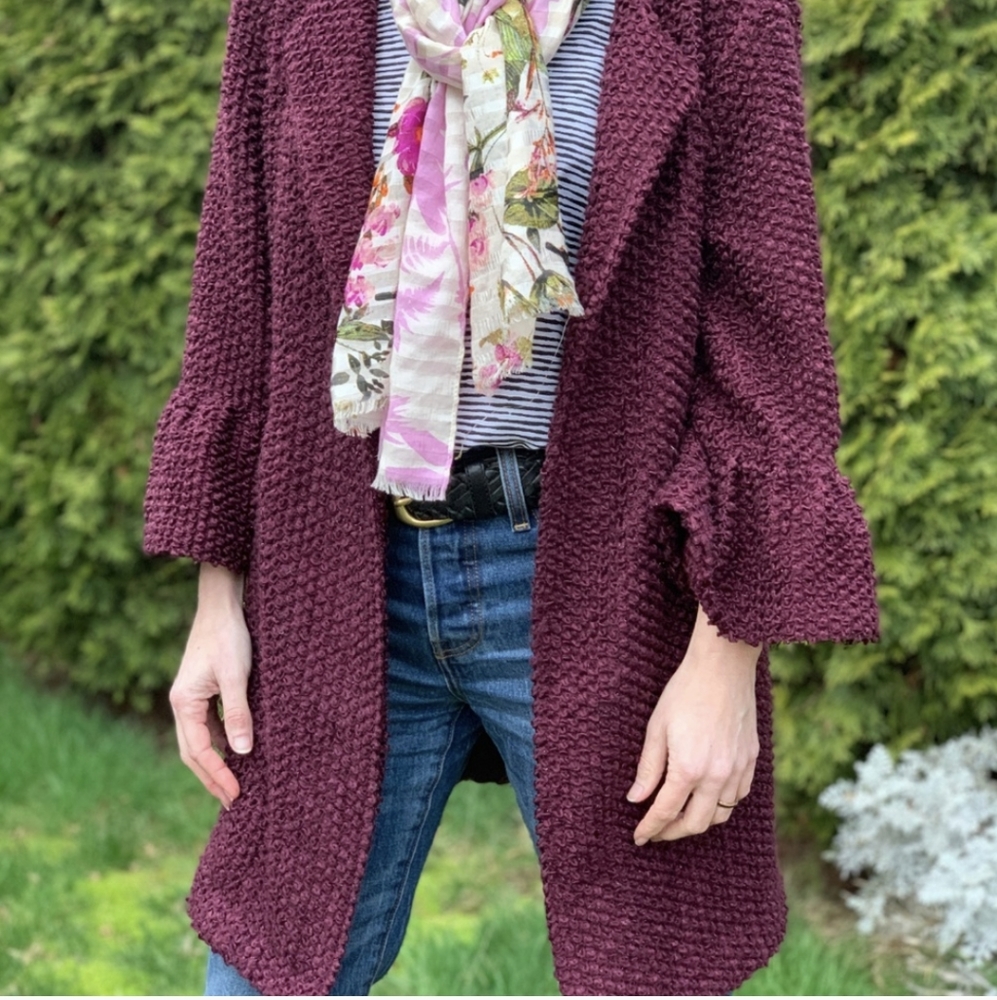 Willow & Clay Boucle Bell Sleeve Open Front Jacket